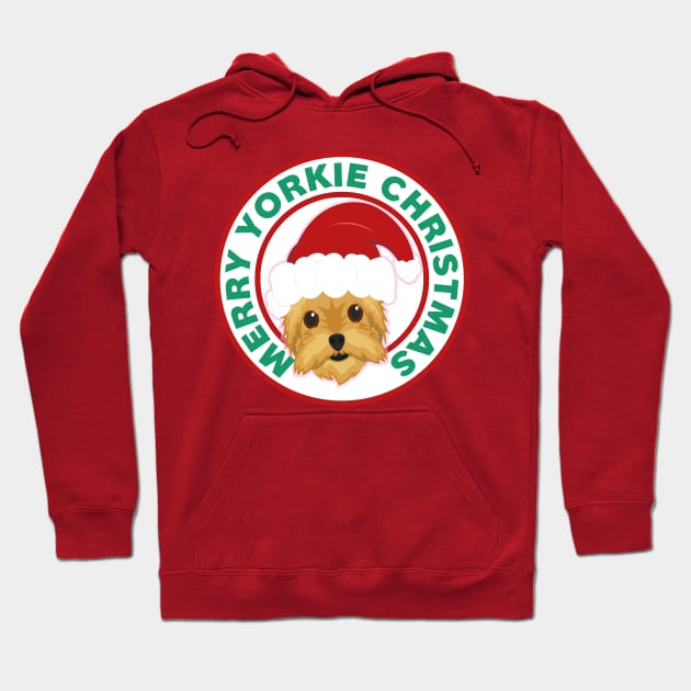 Merry Christmas Yorkshire Terrier Hoodie by CafePretzel